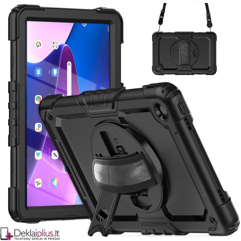 Smūgiams atsparus 360 dėklas su dirželiu (Lenovo tab m10 plus 10.6 (3rd gen) (TB128XU-ZAAJ0145PL-ZAAN0113SE) Smūgiams atsparus 360 dėklas su dirželiu (Lenovo tab m10 plus 10.6 (3rd gen) (TB128XU-ZAAJ0145PL-ZAAN0113SE)